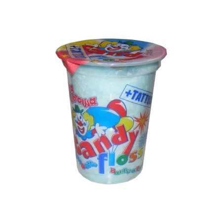 Candy Floss Poharas Tutti Frutti Ízű Vattacukor Tetoválós Matricával 20g