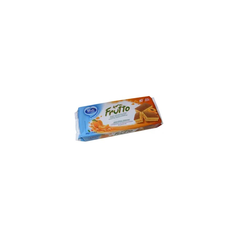 Midi BARACK/FRUTTO ízű krémmel töltött piskóta szelet 28g (10db x 28g)