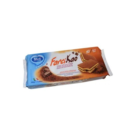 Midi KAKAÓS/FARCIKAO ízű krémmel töltött piskóta szelet 28g (10db x 28g)