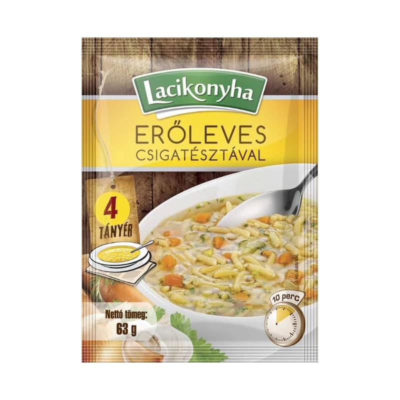 Lacikonyha erőleves csigatésztával 4t.63g