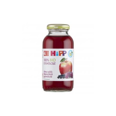 HiPP BIO alma-szőlő-feketeribizli gyümölcslé bébiital 4 hónapos kortól 200ml, drs