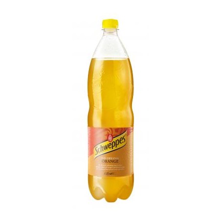 Schweppes narancsízű szénsavas üdítőital cukorral és édesítőszerekkel 1,5L PET,drs