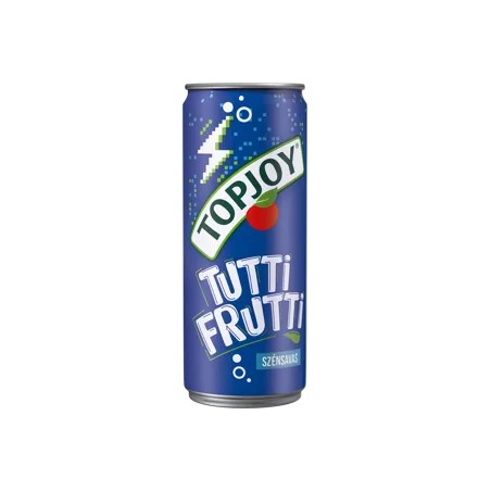 Top Joy Tutti Frutti ízű szénsavas üdítő, dobozos, 0,33l, drs