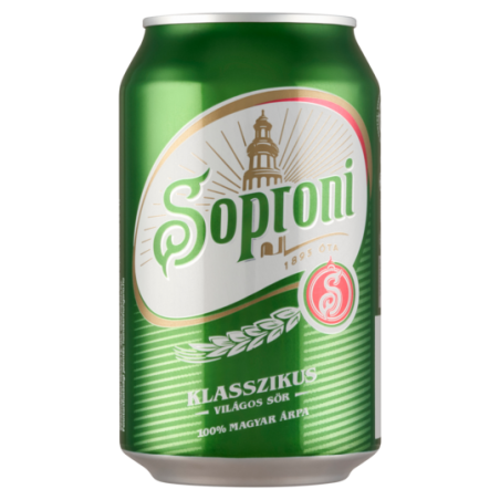 Soproni 0,33l dobozos sör, drs