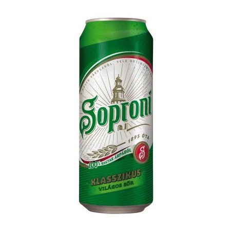 Soproni 0,5l dobozos sör klasszikus, drs