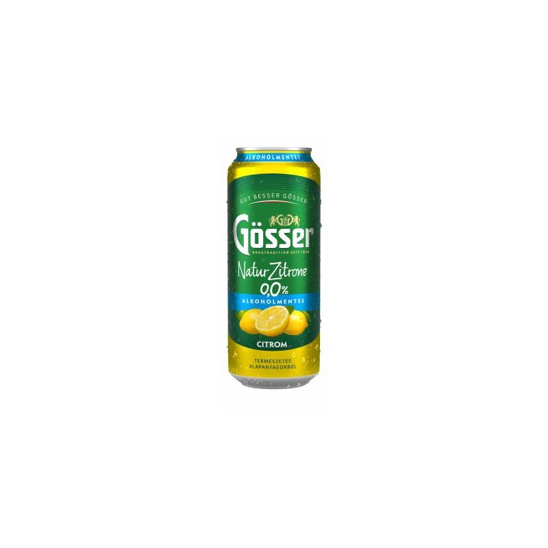 Gösser N.Z.0,5l dobozos sör citrom 0,0%, drs