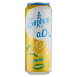 Soproni 0,5l dobozos sör citrom 0,0%, drs