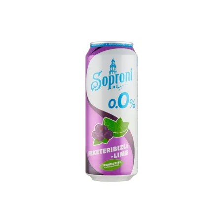 Soproni 0,5l dob.sör feketeribizli-lime 0,0%, drs