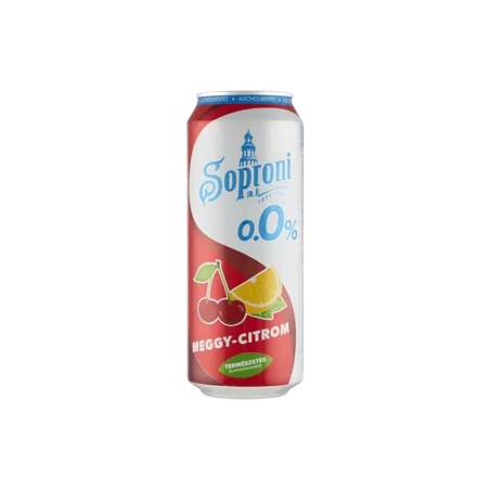 Soproni 0,5l dobozos sör meggy-citr. 0,0%, drs