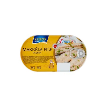 Losos makrélafilé olajban 170g/102g