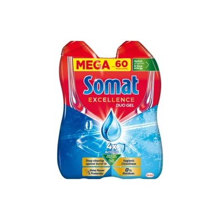 Somat Excellence Duo Gel gépi mosogatószer gél 60 mosogatás 2 x 540 ml - 1080 ml