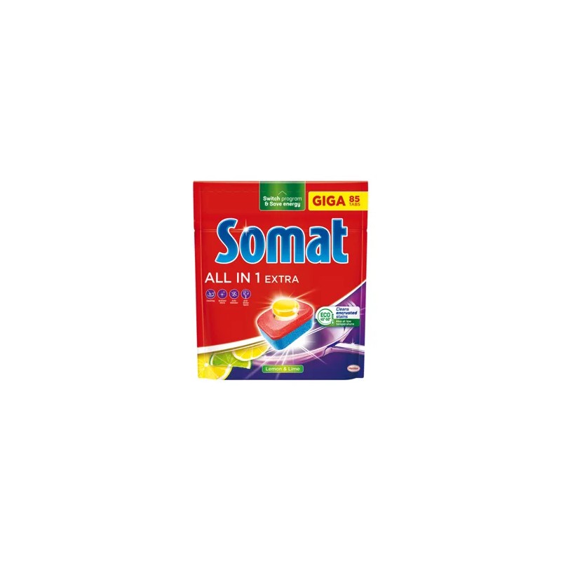 Somat All in 1 Extra Lemon & Lime gépi mosogatótabletta 85 db 1411 g