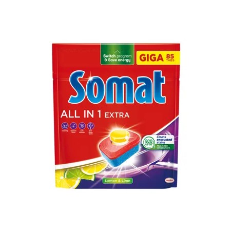 Somat All in 1 Extra Lemon & Lime gépi mosogatótabletta 85 db 1411 g