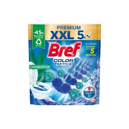 Bref Color Aktiv Chlorine/Eucalyptus WC frissítő 5x50g