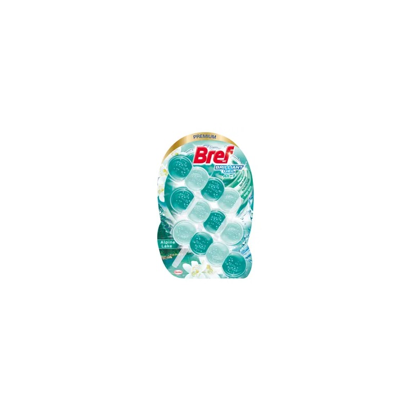 Bref Brilliant Gel Alpine Lake WC frissítő (3 x 42 g) - 126 g