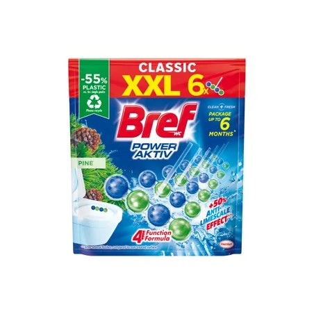 Bref Power Aktiv Pine WC frissítő 6 x 50 g