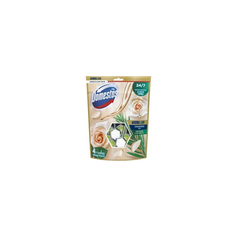 DOMESTOS Aroma Lux White Rose & Tea Tree Oil 4 x 55g