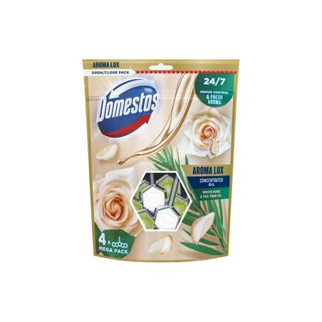 DOMESTOS Aroma Lux White Rose & Tea Tree Oil 4 x 55g