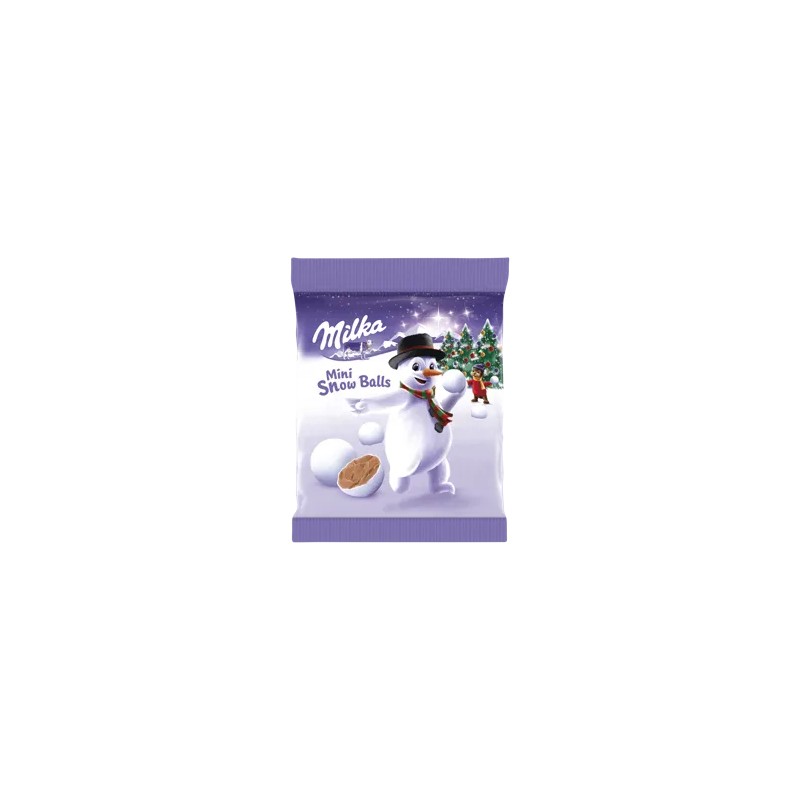 Milka Mini Snow Balls ropogós cukorbevonatú alpesi tejcsokoládé drazsé 100 g Milka Mini Snow Balls ropogós cukorbevonatú alpesi tejcsokoládé drazsé 100 g