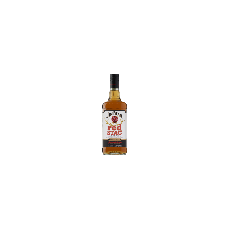 Jim Beam 32,5% red stag (Fekete-cseresznye) whiskey 1 l, DRS