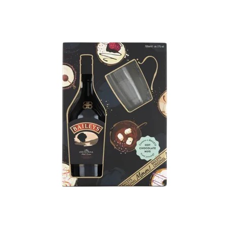 Baileys eredeti ír krémlikőr 17% 0,7l+hotchoc.bögre PDD, díszd.