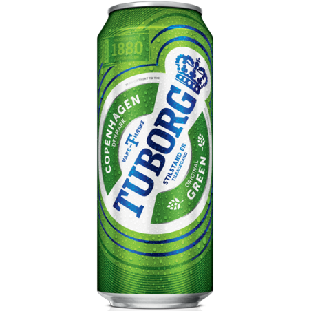 Tuborg green dobozos sör 0,5l, DRS