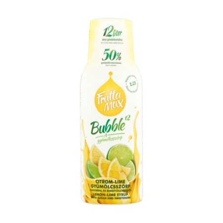 FruttaMax Bubble12 Citrom-Lime ízű gyümölcsszörp 500ml, DRS