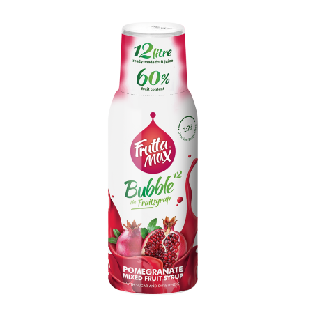 FruttaMax Bubble12 Gránátalma ízű gyümölcsszörp 500ml, DRS