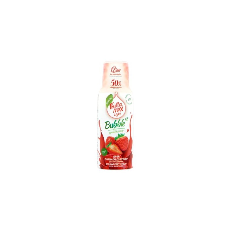 FruttaMax Bubble12 Light Szamóca ízű gyümölcsszörp 500ml, DRS