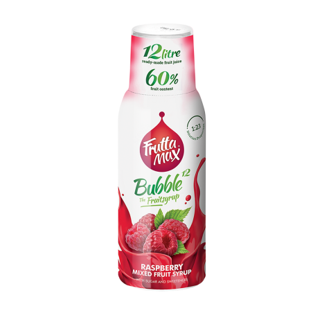 FruttaMax Bubble12 Málna ízű gyümölcsszörp 500ml, DRS