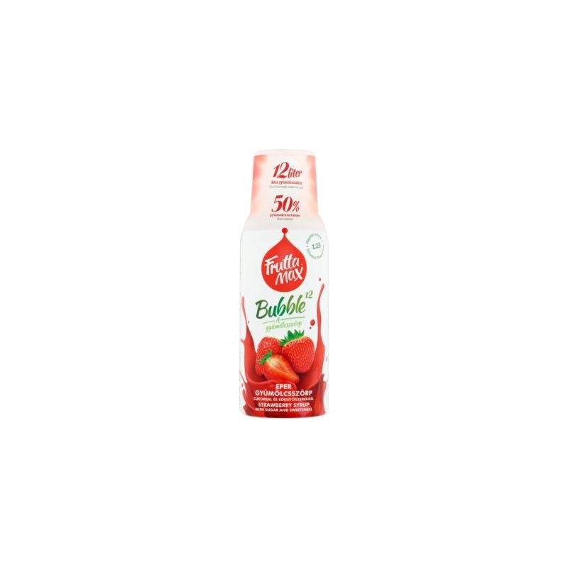 FruttaMax Bubble12 Eper (Szamóca) ízű gyümölcsszörp 500ml, DRS