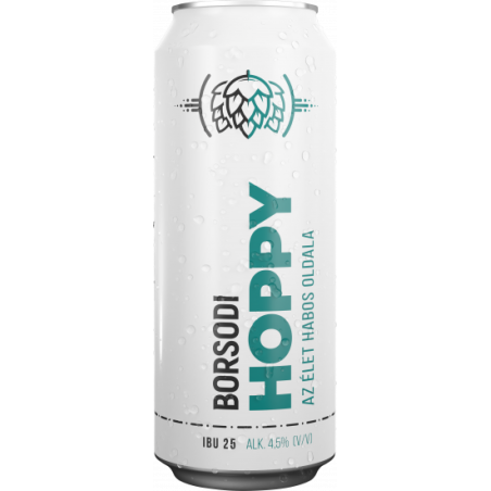 Borsodi 0,5l dobozos sör Hoppy, DRS