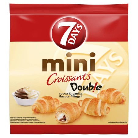 7Days double croissant mini kakaós-vaníliás töltelékkel185g