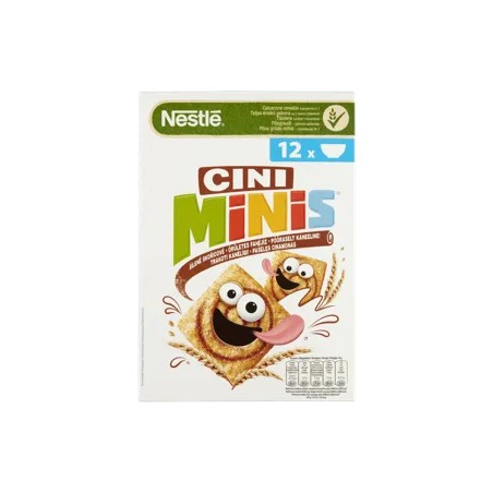 Nestlé Cini Minis ropogós fahéjas gabonapehely teljes kiőrlésű búzával, vitaminokkal és vassal 375 g