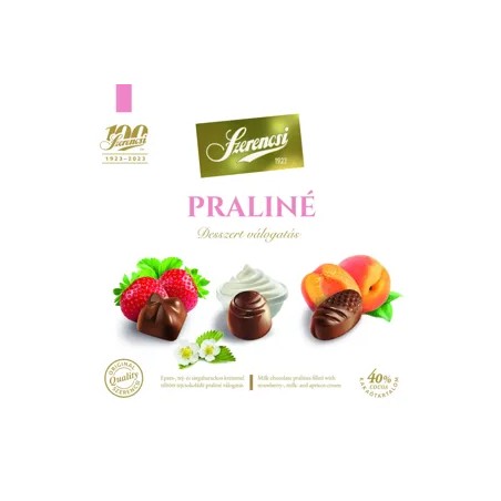 Szerencsi Praliné desszert válogatás 127 g epres-, tej- és sárgabarackos krémmel