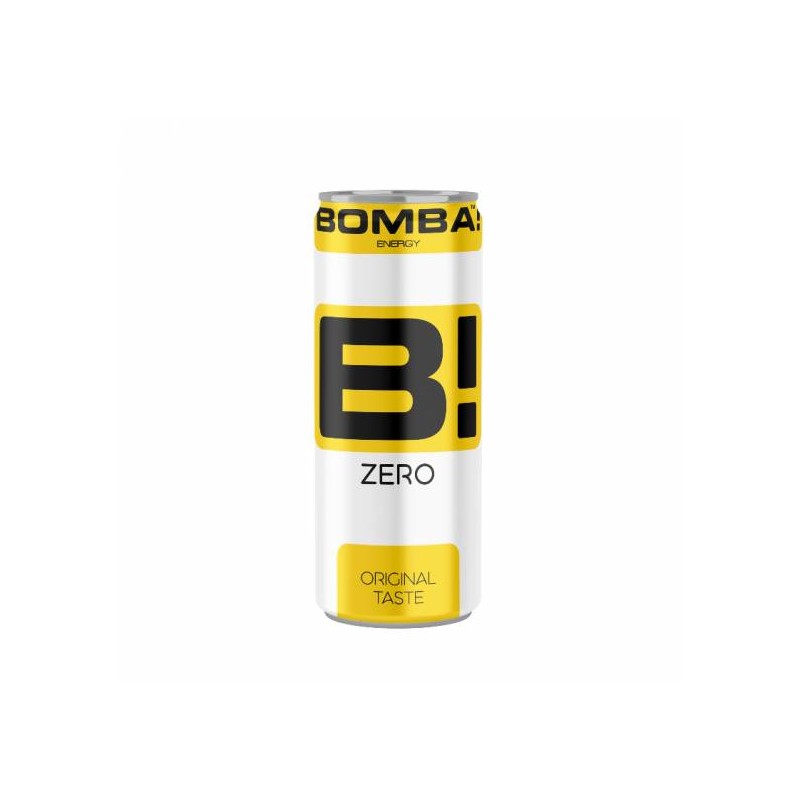 BOMBA Zero koffeintartalmú, tutti-frutti ízű cukormentes szénsavas ital édesítőszerrel 250 ml, DRS