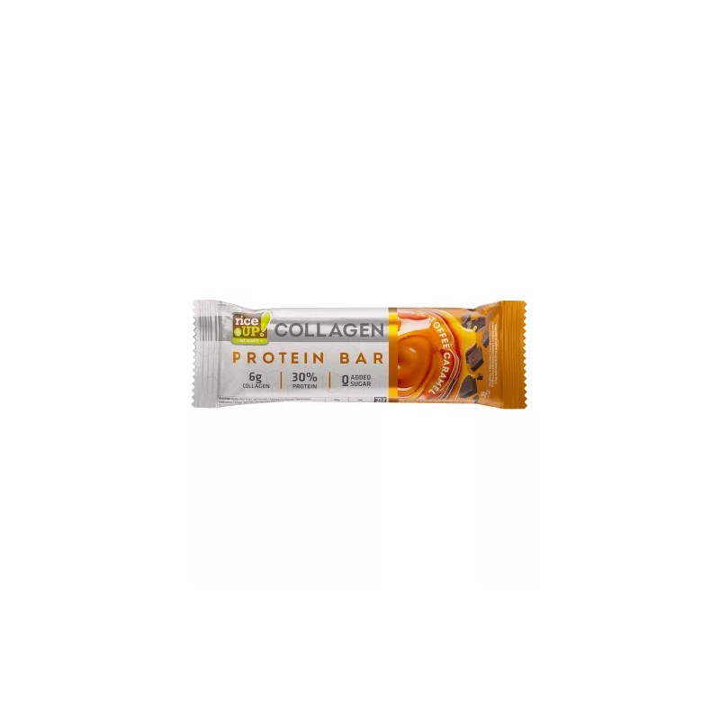 Rice Up fehérjeszelet kollegénnel Toffee karamell ízu - 50g