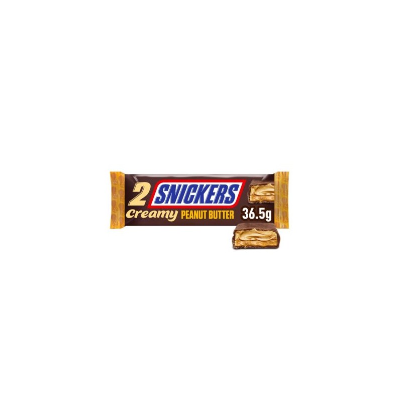 Snickers Creamy tejcsokoládé földimogyorókrémmel karamellával 2 x 18,25 g (36,5 g)