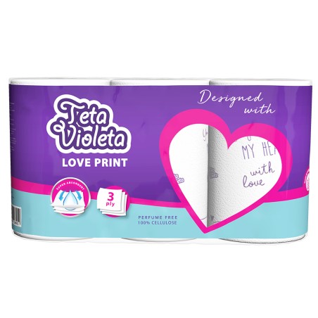Violeta háztartási papírtörlő Love 3 rétegu 3 tekercs