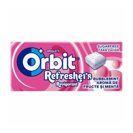 Orbit Refreshers Bubblemint gyümölcs- és mentaízű cukormentes rágógumi édesítőszerrel 17,9 g