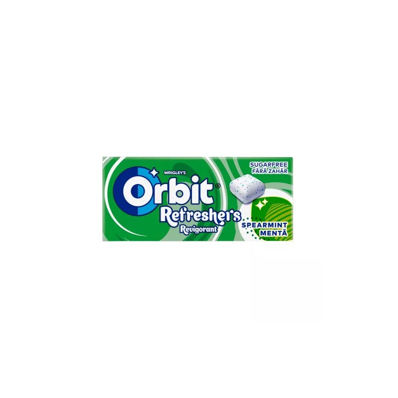 Orbit Refreshers Spearmint menta- és mentolízű cukormentes rágógumi édesítőszerrel 17,9 g