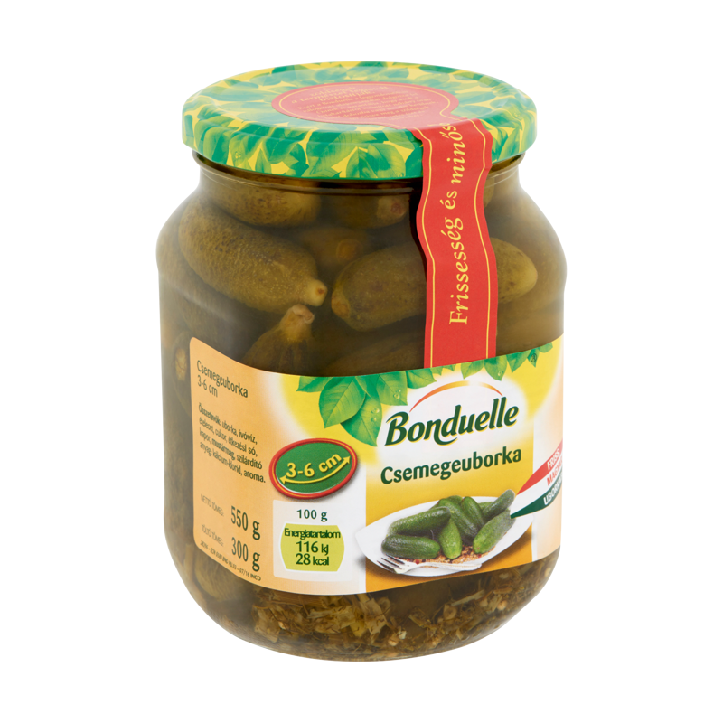 Bonduelle csemegeuborka 3-6cm 550g/300g