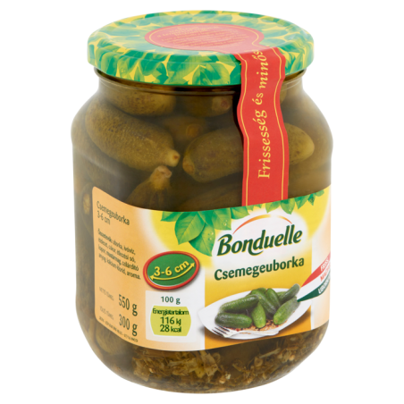 Bonduelle csemegeuborka 3-6cm 550g/300g