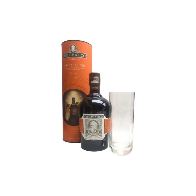 DIPLOMATICO MANTUANO RUM 0,7L 40% + HIGHBALL POHÁR DD, DRS