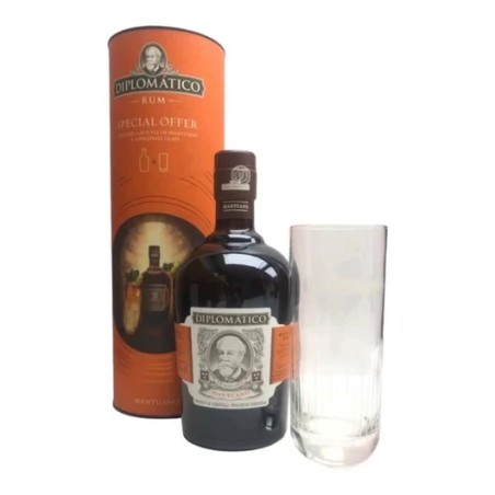 DIPLOMATICO MANTUANO RUM 0,7L 40% + HIGHBALL POHÁR DD, DRS