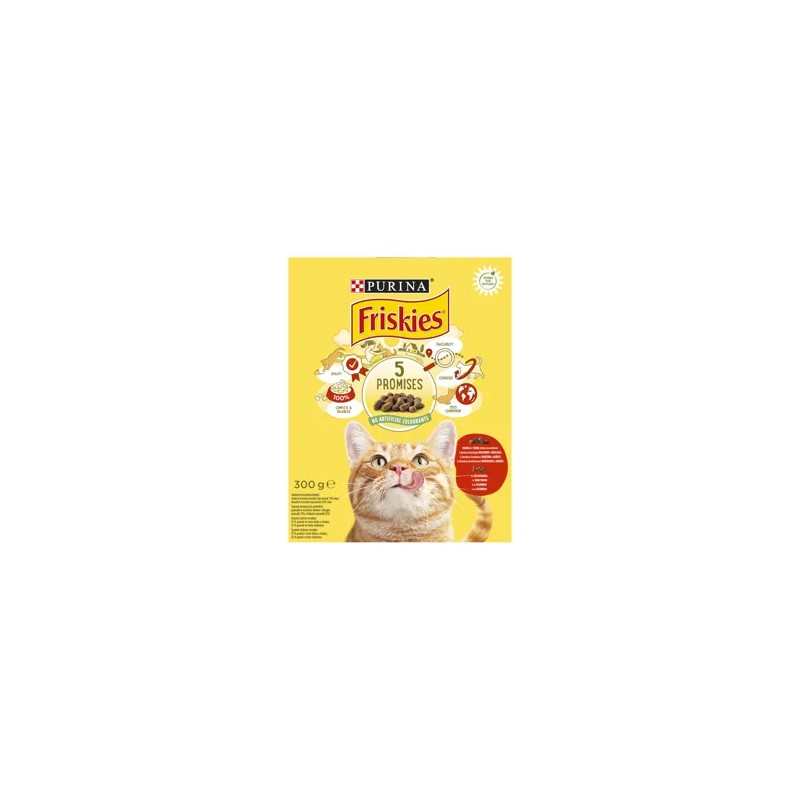 Friskies száraz macskaeledel marhával, csirkével és zöldségekkel 300 g