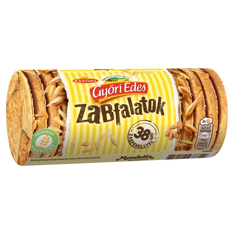Győri Édes Zabfalatok zabpelyhes, omlós keksz 188 g