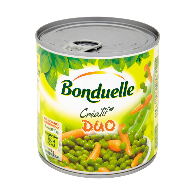 Bonduelle zöldborsó bébirépa k.400g/265g