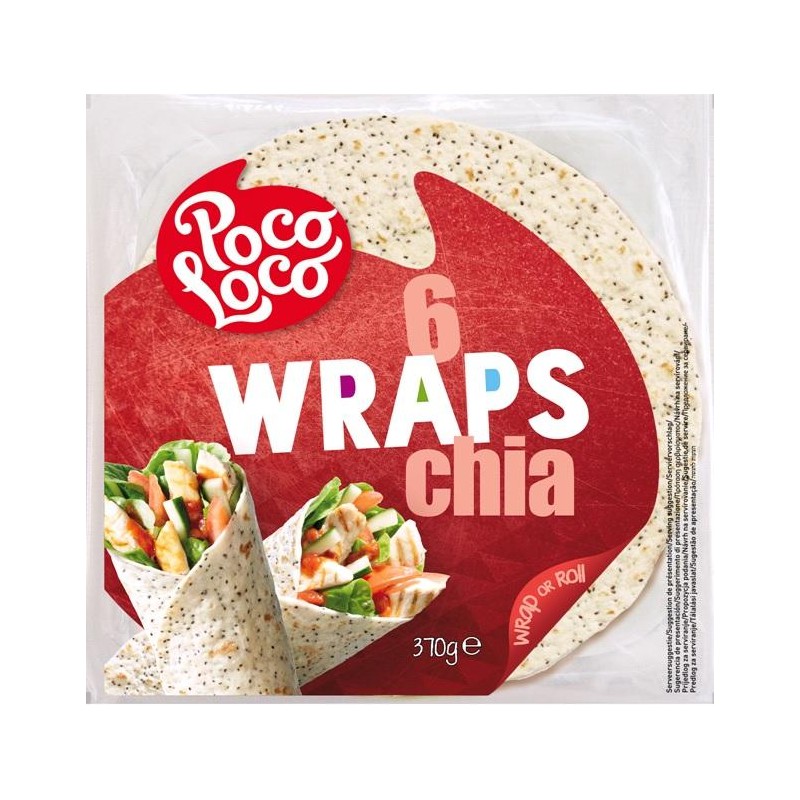 Poco Loco Chia magos tortilla 370g 25cm 6db