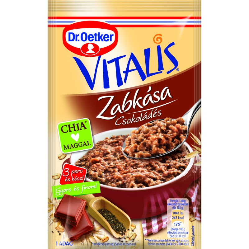 Dr.Oetker vitalis zabkása csokoládés 61g